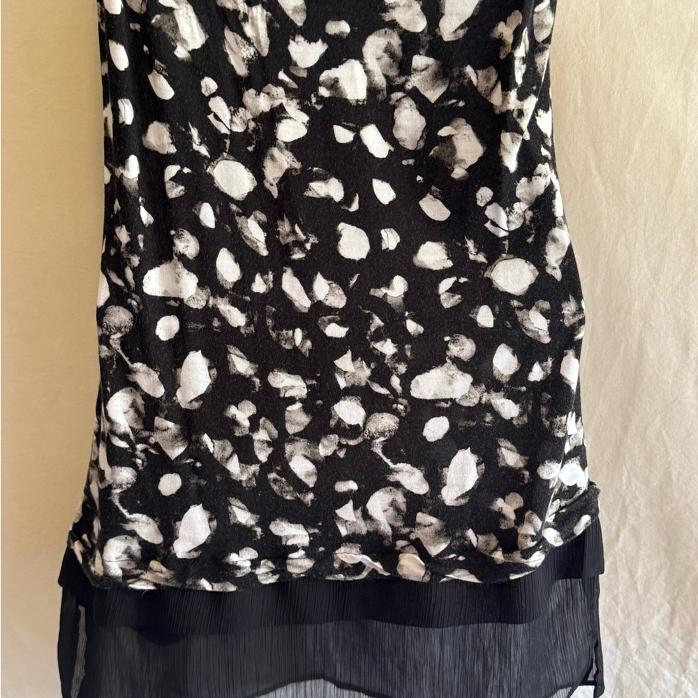 E-141 Simply Vera Vera Wang Black White & Gray Sleeveless Summer Blouse Size S - Picture 9 of 14